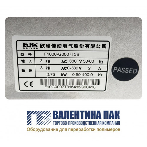 Преобразователь частоты Eura Drives F1000-G0007T3B, 0,75KW, 380V